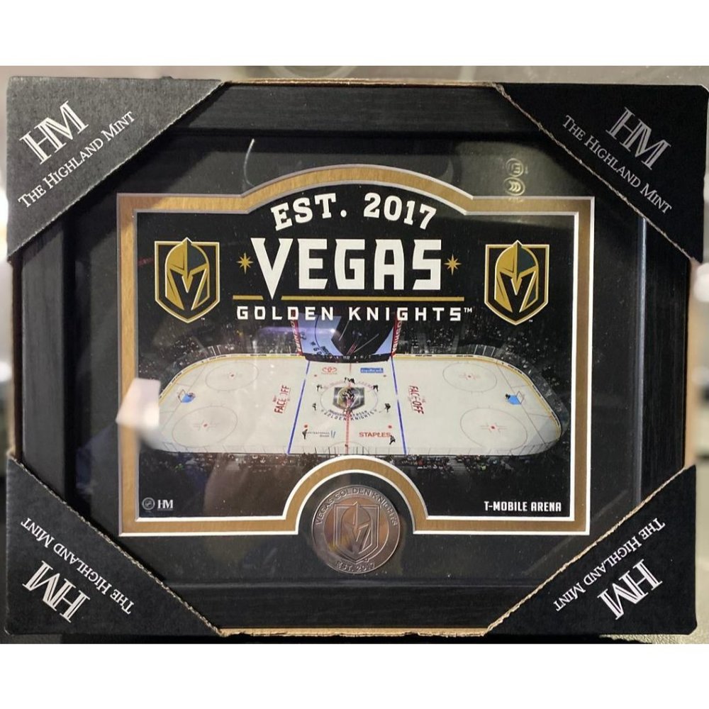 VEGAS GOLDEN KNIGHTS MINT COIN FRAMED STADIUM PHOTO & COIN by HIGHLAND M…